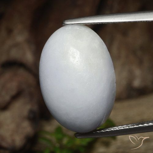 18.41ct 天然 灰白色 翡翠, 椭圆形, 半透明
