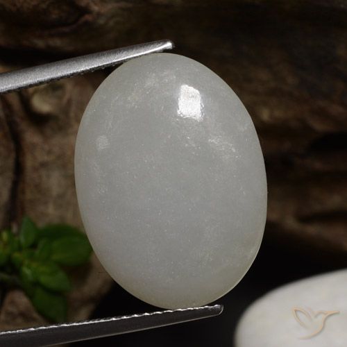 12.37ct 天然 中灰色 翡翠, 椭圆形, 半透明