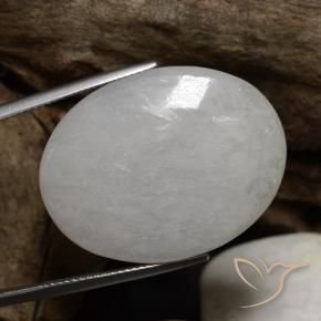 42.87克拉天然白色硬玉，椭圆形切割，29.7×22.8毫米，半透明