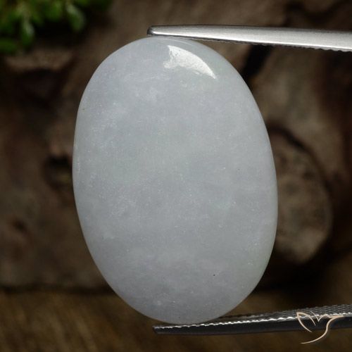 32.57ct 天然 中灰色 翡翠, 椭圆形, 半透明
