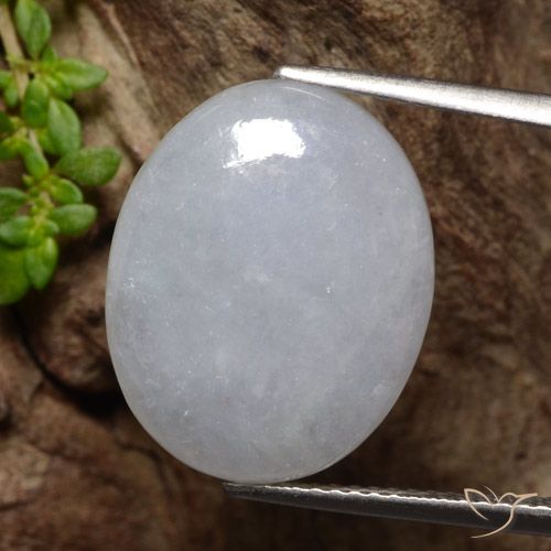 12.25ct 天然 中灰色 翡翠, 椭圆形, 半透明