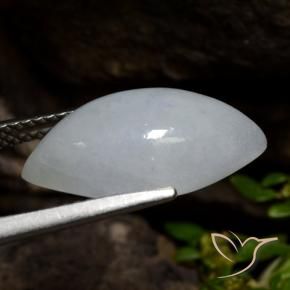 6.90克拉天然翡翠，榄尖形，半透明