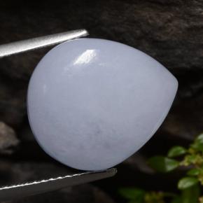 12.96克拉天然紫罗兰色硬玉，梨形，15.9×13.7毫米，半透明