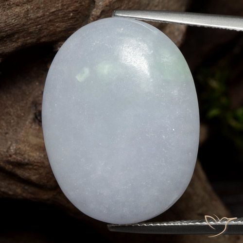 30.21ct 天然 浅灰色 翡翠, 椭圆形, 半透明