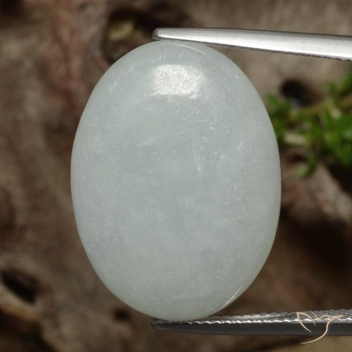 24.90ct 天然 中灰色 翡翠, 椭圆形, 半透明