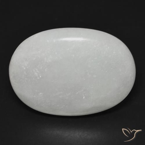 26.91ct 天然 浅灰绿色 翡翠, 椭圆形, 半透明