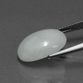 8.44克拉天然绿色硬玉，椭圆形切割，15.5×11.4毫米，不透明