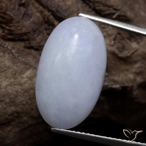 11.00ct 天然 浅灰色 翡翠, 椭圆形, 半透明