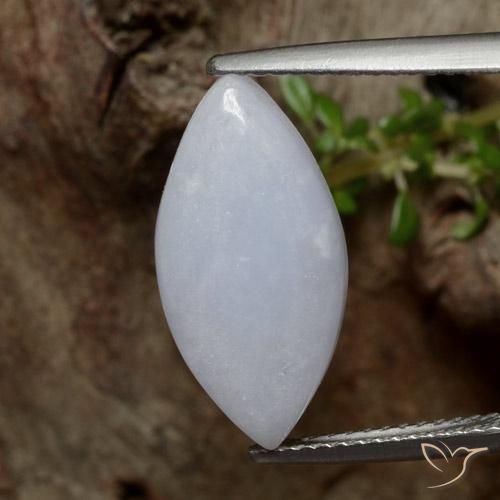 5.79ct 天然 浅灰色 翡翠, 榄尖形, 半透明