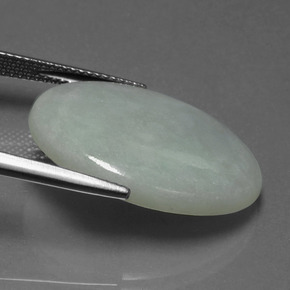 18.53克拉天然翡翠，椭圆形切割，半透明