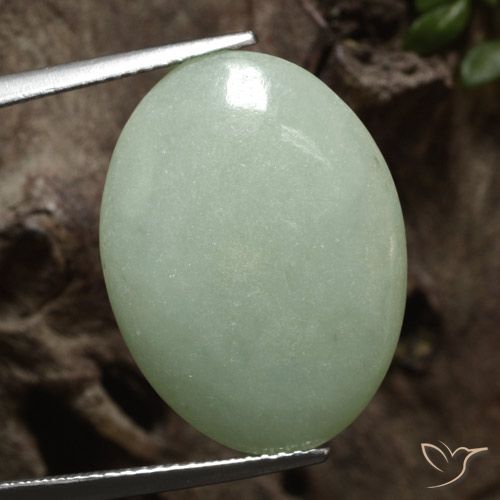 11.48ct 天然 淡褐色绿色 翡翠, 椭圆形, 半透明