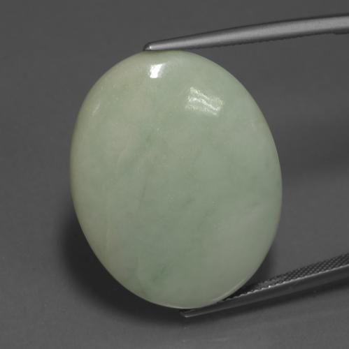 42.37克拉天然绿色硬玉，椭圆形切割，28.6×22.5毫米，不透明