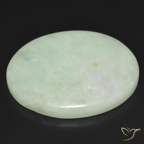 35.14克拉天然绿色硬玉，椭圆形切割，28.5×22.1毫米，半透明