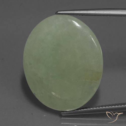 23.21ct 天然 棕绿色 翡翠, 椭圆形, 半透明