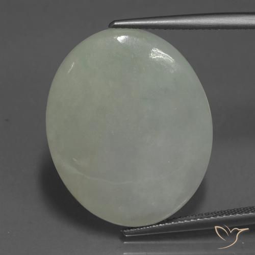 23.94ct 天然 中绿色 翡翠, 椭圆形, 半透明