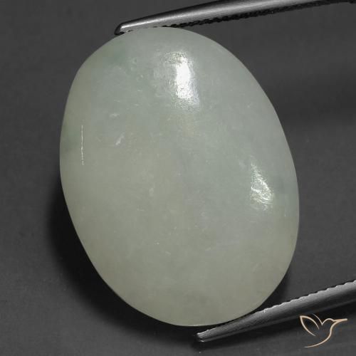 39.75ct 天然 中绿色 翡翠, 椭圆形, 半透明