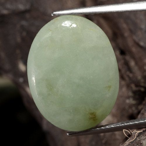 12.72ct 天然 灰绿色 翡翠, 椭圆形, 半透明