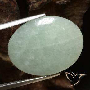 16.53克拉天然绿色硬玉，椭圆形切割，22.5×17.2毫米，半透明