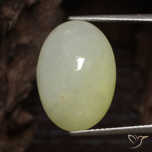 14.11ct 天然 灰黄绿色 翡翠, 椭圆形, 半透明