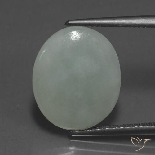 10.74ct 天然 中绿色 翡翠, 椭圆形, 半透明