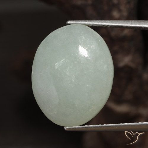16.14ct 天然 浅绿色 翡翠, 椭圆形, 半透明