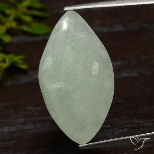 6.77ct 天然 淡褐色绿色 翡翠, 榄尖形, 半透明