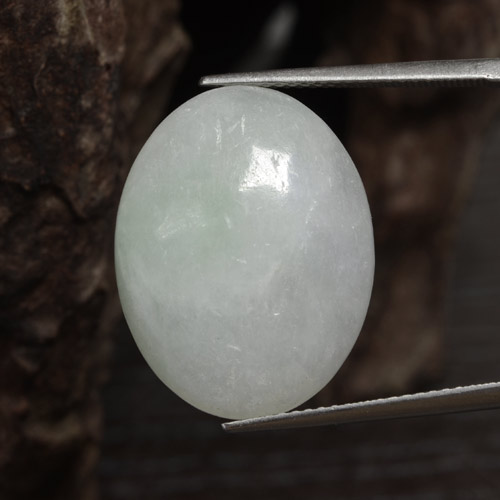 16.87克拉天然白色硬玉，椭圆形切割，21.9×17毫米，半透明