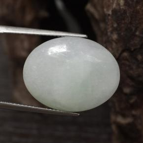 16.87克拉天然白色硬玉，椭圆形切割，21.9×17毫米，半透明