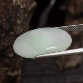 16.87克拉天然白色硬玉，椭圆形切割，21.9×17毫米，半透明