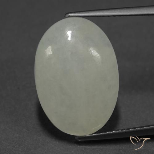 9.03ct 天然 灰绿色 翡翠, 椭圆形, 半透明