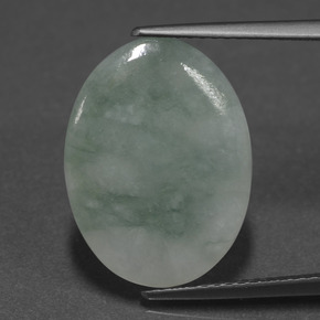 6.02克拉天然绿色硬玉，椭圆形切割，17.7×13.1毫米，半透明