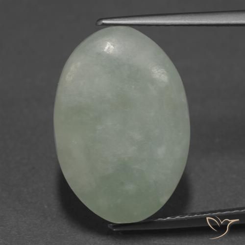 9.94ct 天然 灰绿色 翡翠, 椭圆形, 半透明
