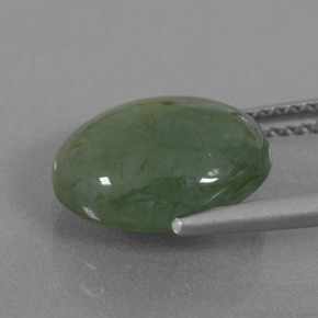 4.90克拉天然绿色硬玉，椭圆形切割，11.6×9毫米，半透明
