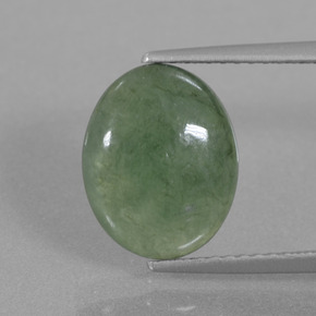 4.05克拉天然绿色硬玉，椭圆形切割，11.7×9.4毫米，半透明