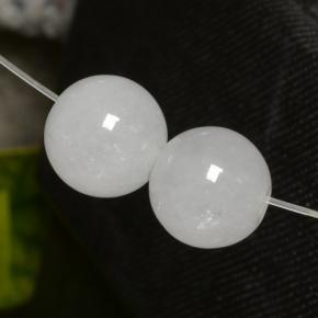 13.23天然白色硬玉，球形，9.59毫米，半透明