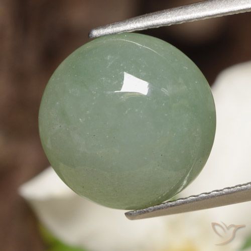 7.82ct 天然 浅绿色 翡翠, 圆形的, 半透明