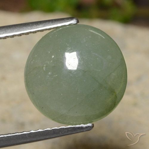 5.81ct 天然 暖绿 翡翠, 圆形的, 半透明