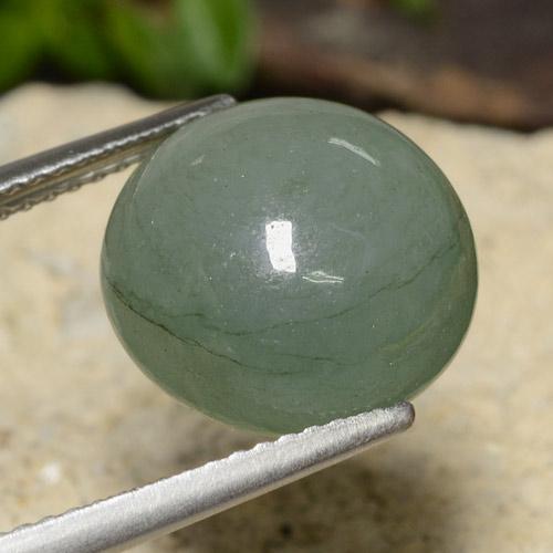 7.62克拉天然翡翠，圆形切割，半透明