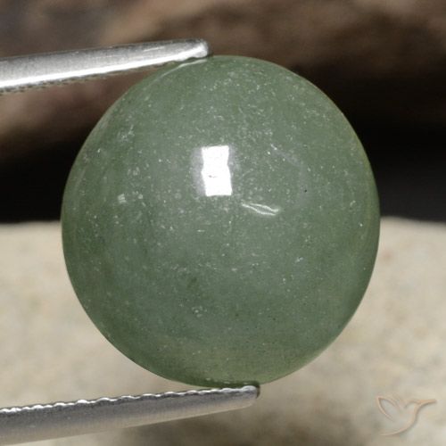 7.91ct 天然 中绿色 翡翠, 圆形的, 半透明