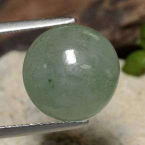 6.92克拉天然翡翠，圆形切割，半透明