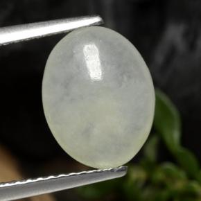 3.13克拉天然白色硬玉，椭圆形切割，11.1×8.7毫米，半透明