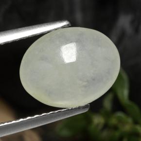 3.13克拉天然白色硬玉，椭圆形切割，11.1×8.7毫米，半透明