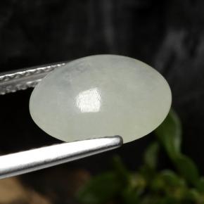 3.13克拉天然白色硬玉，椭圆形切割，11.1×8.7毫米，半透明