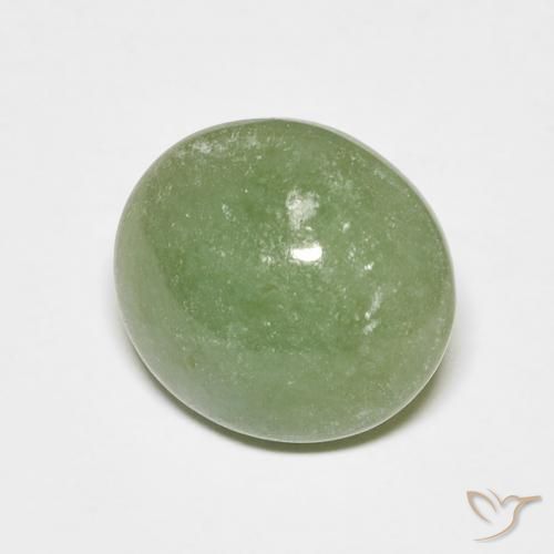 6.79克拉天然绿色硬玉，椭圆形切割，11.9×10.8毫米，半透明