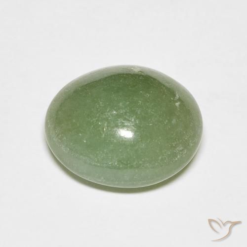 6.79克拉天然绿色硬玉，椭圆形切割，11.9×10.8毫米，半透明