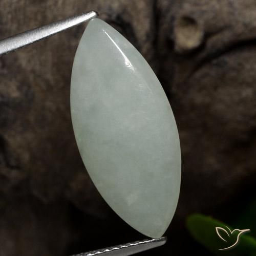7.16ct 天然 浅绿色 翡翠, 榄尖形, 半透明