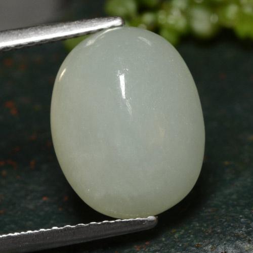 7.11克拉天然白色硬玉，椭圆形切割，13×10.1毫米，半透明