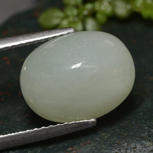 7.11克拉天然白色硬玉，椭圆形切割，13×10.1毫米，半透明