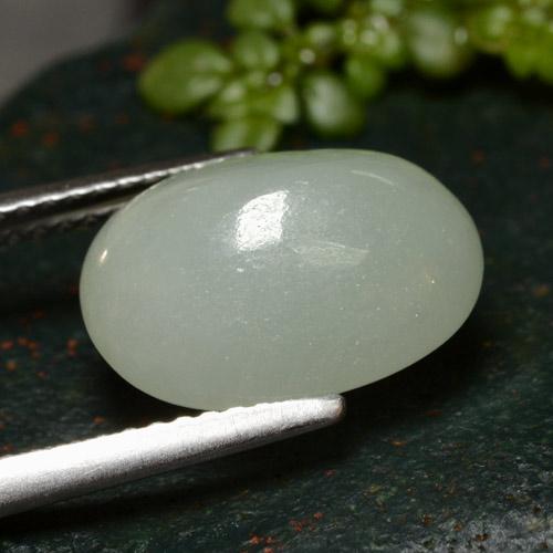 7.11克拉天然白色硬玉，椭圆形切割，13×10.1毫米，半透明