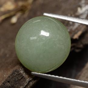 6.81克拉天然绿色硬玉，椭圆形切割，12.3×11.8毫米，半透明